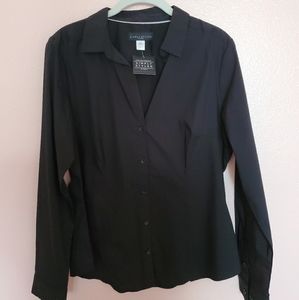 Suit - womens black dress shirt (long sleeve)